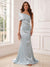 Trumpet/Mermaid One-Shoulder Asymmetric Floor-Length Evening Dresses with Ruched & Beading
