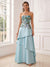 A-Line/Princess Strapless Sleeveless Floor-Length Evening Dresses with Ruffles & Appliques