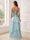 A-Line/Princess Strapless Sleeveless Floor-Length Evening Dresses with Ruffles & Appliques