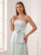 A-Line/Princess Strapless Sleeveless Floor-Length Evening Dresses with Bowknot & Ruched