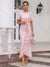 Sheath/Column Scoop Short Sleeves Asymmetrical Cocktail Dresses With Ruffles