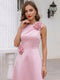 A-Line/Princess Scoop Sleeveless Tea-Length Cocktail Dresses With 3D Floral & Pocket