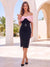 Sheath/Column Off The Shoulder Sleeveless Knee-Length Cocktail Dresses With Belt & Bowknot