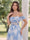 A-Line/Princess Off the Shoulder Short Sleeves Tea-Length Wedding Guest Dresses with Ruched & Pleats