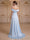 A-Line/Princess Off-The-Shoulder Sleeveless Floor-Length Evening Dresses with 3D Floral & Pleated