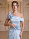 A-Line/Princess Off-The-Shoulder Sleeveless Floor-Length Evening Dresses with 3D Floral & Pleated