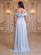 A-Line/Princess Off-The-Shoulder Sleeveless Floor-Length Plus Size Evening Dresses with 3D Floral & Pleated