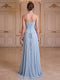A-Line/Princess Strapless Sleeveless Floor-Length Evening Dresses with Ruched
