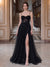 A-Line/Princess Spaghetti Straps Sleeveless Floor-Length Evening Dresses with Applique & Lace
