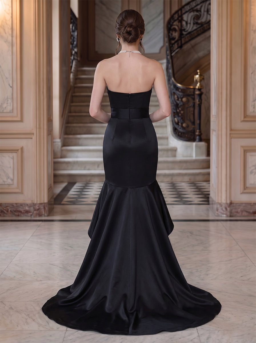 Trumpet/Mermaid Strapless Sleeveless Floor-Length Evening Dresses with Ruffles