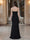 Trumpet/Mermaid Strapless Sleeveless Floor-Length Evening Dresses with Ruffles & Split Side