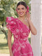 A-Line/Princess One-Shoulder Sleeveless Ankle-Length Wedding Guest Dresses with Ruched & Ruffles