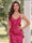 Sheath/Column Spaghetti Straps Sleeveless Ankle-Length Wedding Guest Dresses with Split Side & Ruffles