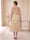 A-Line/Princess Strapless Puff Sleeves Tea-Length Wedding Guest Dresses with Applique & Lace