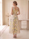 A-Line/Princess V-Neck Sleeveless Ankle-Length Wedding Guest Dresses with Embroidery