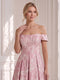 A-Line/Princess Off the Shoulder Sleeveless Tea-Length Wedding Guest Dresses with Ruched