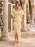 Trumpet/Mermaid Sweetheart Half Sleeves Asymmetrical Wedding Guest Dresses with Rhinestone