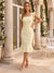 Trumpet/Mermaid Square Neck Sleeveless Knee-Length Wedding Guest Dresses with Ruffles