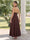 A-Line/Princess Halter Sleeveless Ankle-Length Wedding Guest Dresses with Belt