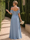 A-Line/Princess  Cold Shoulder Sleeveless Floor-Length Bridesmaid Dresses with  Pleated & Split Side
