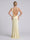 Sheath/Column Asymmetrical Sleeveless Sweep train Long Bridesmaid Dresses With Ruched