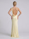 Sheath/Column Asymmetrical Sleeveless Sweep train Long Bridesmaid Dresses With Ruched