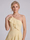 A-Line/Princess One-Shoulder Sleeveless Floor-Length Bridesmaid Dresses with Ruffles & Split Side