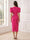 Sheath/Column Scoop Puff Sleeves Tea-Length Cocktail Dresses With Flower