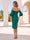Sheath/Column Off-the-Shoulder 3/4 Sleeves Knee-Length Cocktail Dresses With Ruffles