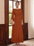 A-Line/Princess Scoop Long Sleeves Ankle Length Mother of the Bride Dresses With Embroidery & Lace