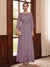 A-Line/Princess Scoop Long Sleeves Ankle Length Mother of the Bride Dresses With Embroidery & Lace