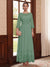 A-Line/Princess Scoop Long Sleeves Ankle Length Mother of the Bride Dresses With Embroidery & Lace