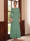 A-Line/Princess Scoop Long Sleeves Ankle Length Mother of the Bride Dresses With Embroidery & Lace