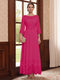 A-Line/Princess Scoop Long Sleeves Ankle Length Mother of the Bride Dresses With Embroidery & Lace