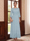 A-Line/Princess Scoop Long Sleeves Ankle Length Mother of the Bride Dresses With Embroidery & Lace