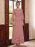 A-Line/Princess Scoop Long Sleeves Ankle Length Mother of the Bride Dresses With Embroidery & Lace