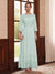A-Line/Princess Scoop Long Sleeves Ankle Length Mother of the Bride Dresses With Embroidery & Lace