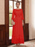 A-Line/Princess Scoop Long Sleeves Ankle Length Mother of the Bride Dresses With Embroidery & Lace