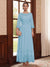 A-Line/Princess Scoop Long Sleeves Ankle Length Mother of the Bride Dresses With Embroidery & Lace