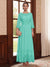 A-Line/Princess Scoop Long Sleeves Ankle Length Mother of the Bride Dresses With Embroidery & Lace