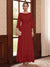 A-Line/Princess Scoop Long Sleeves Ankle Length Mother of the Bride Dresses With Embroidery & Lace