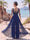 Jumpsuit Scoop Half Sleeves Floor-Length Mother of the Bride Dresses with Applique