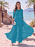 Jumpsuit Scoop Half Sleeves Floor-Length Mother of the Bride Dresses with Applique