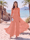 Jumpsuit Scoop Half Sleeves Floor-Length Mother of the Bride Dresses with Applique