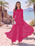 Jumpsuit Scoop Half Sleeves Floor-Length Mother of the Bride Dresses with Applique