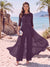 Jumpsuit Scoop Half Sleeves Floor-Length Mother of the Bride Dresses with Applique
