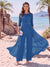 Jumpsuit Scoop Half Sleeves Floor-Length Mother of the Bride Dresses with Applique