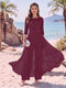 Jumpsuit Scoop Half Sleeves Floor-Length Mother of the Bride Dresses with Applique
