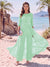 Jumpsuit Scoop Half Sleeves Floor-Length Mother of the Bride Dresses with Applique