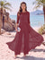 Jumpsuit Scoop Half Sleeves Floor-Length Mother of the Bride Dresses with Applique